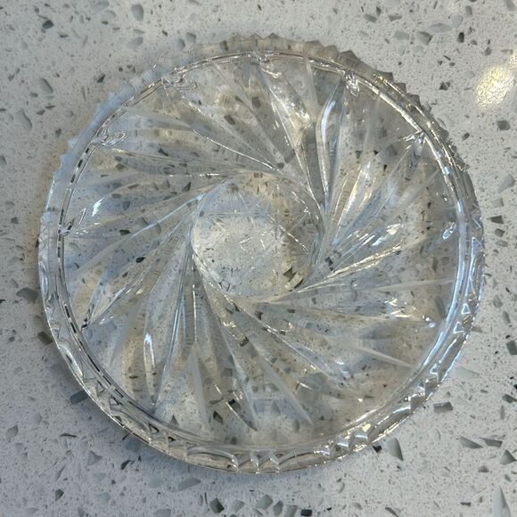 Crystal Coaster Bohemian Pinwheel & Star Pattern 3” Wide - Picture 2 of 7